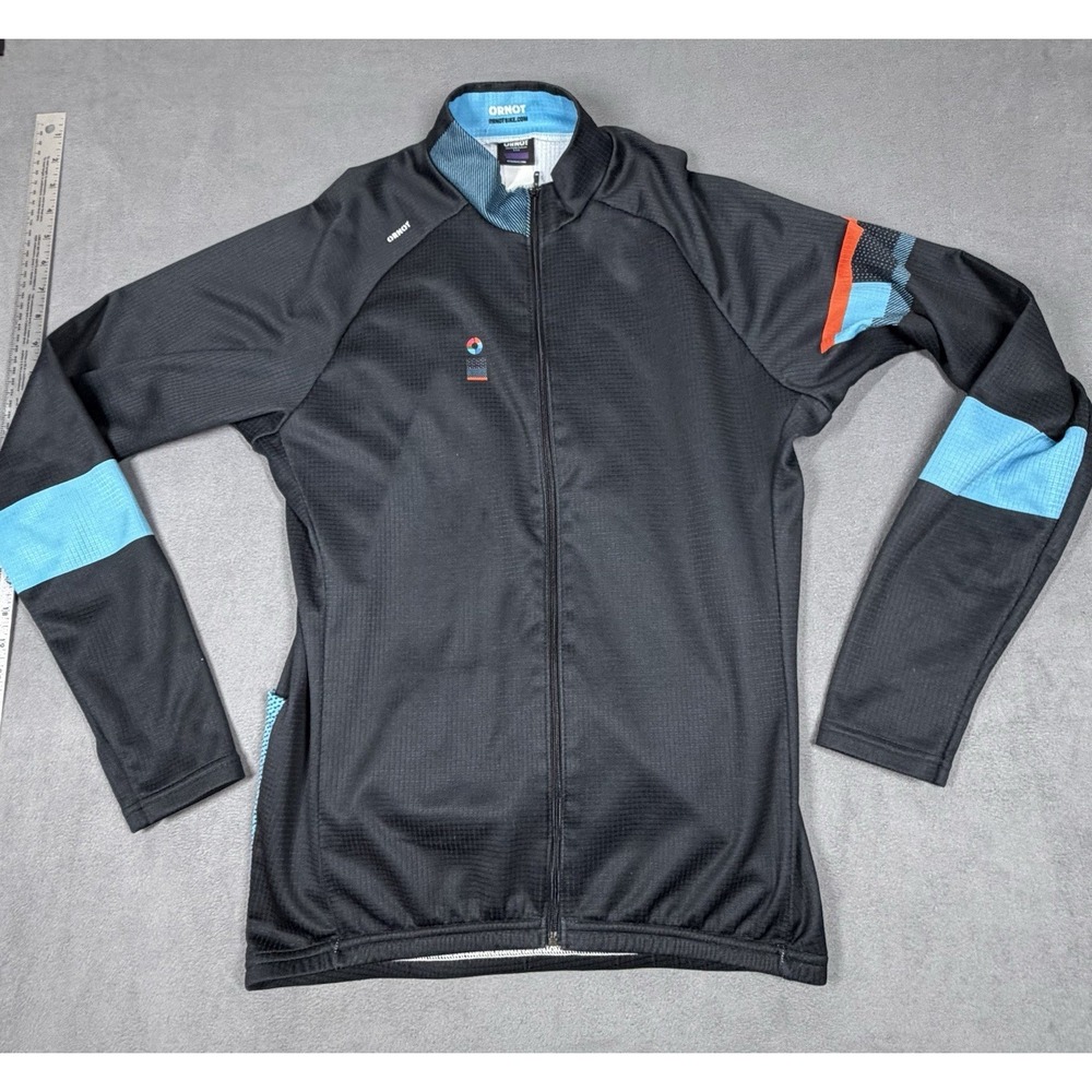 Ornot Cycling Jacket Jersey Mens Large Black Race Raglan GeoTherm Full Zip